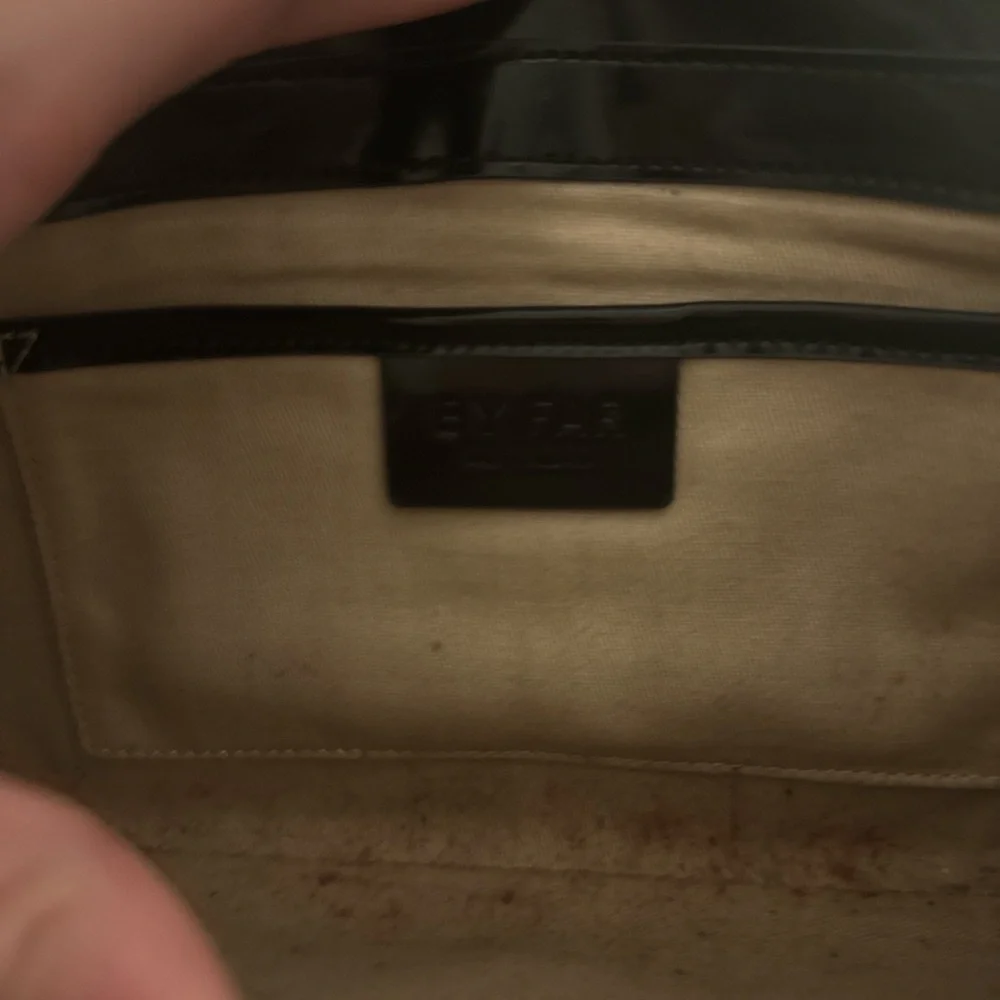 BYFAR Black Semi Patent Leather Shoulder Bag - Picture 4 of 4